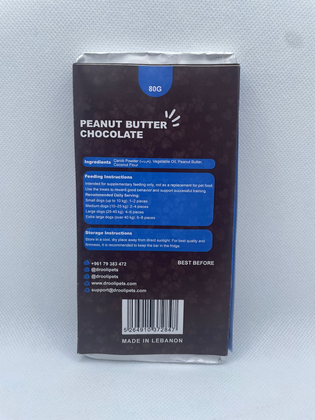 Drooli™ Peanut Butter Chocolate Bar